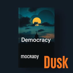 A modern book cover design for a book titled 'Democracy at Dusk'