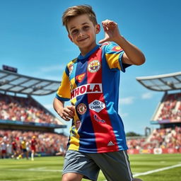 A vibrant and colorful depiction of a youth Jersey, showcasing an array of unique designs and patterns