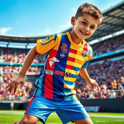 A vibrant and colorful depiction of a youth Jersey, showcasing an array of unique designs and patterns