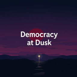 A modern book cover design for a book titled 'Democracy at Dusk'