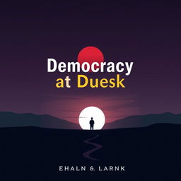 A modern book cover design for a book titled 'Democracy at Dusk'