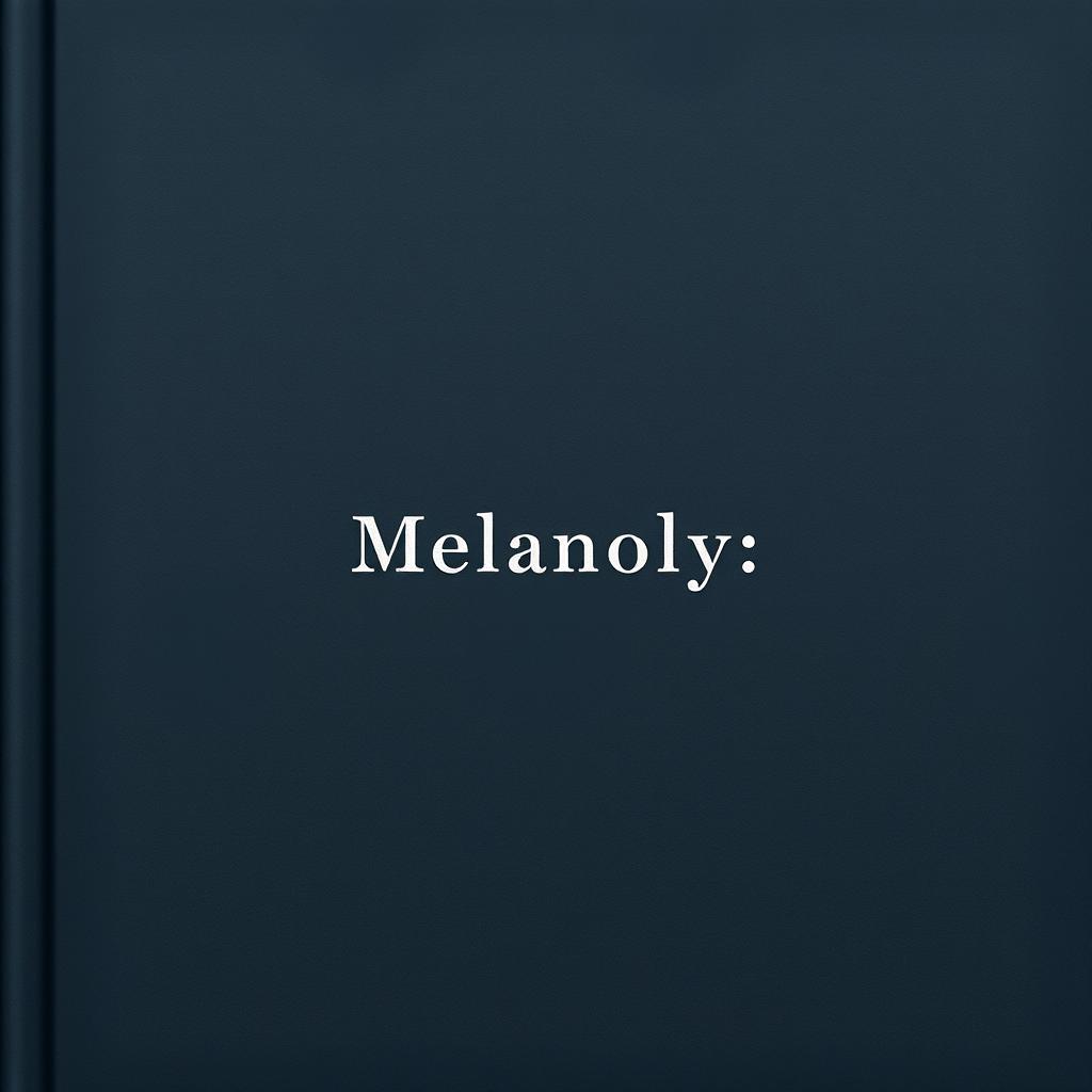 A minimalistic book cover featuring a dark, moody background in shades of gray and deep blue to evoke a sense of gloom and sadness