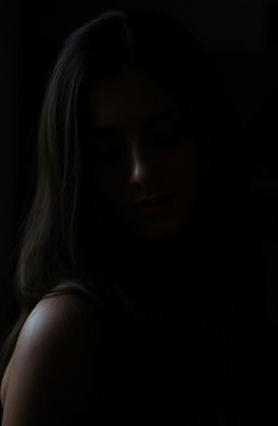 A dark, moody portrait of a female figure expressing deep emotion after forgiving someone