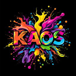 A vibrant, dynamic design showcasing the concept of KAOS printing