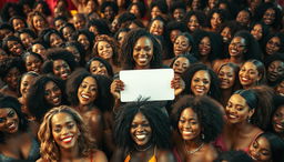 A dynamic scene featuring hundreds of black women, all radiating confidence and sensuality