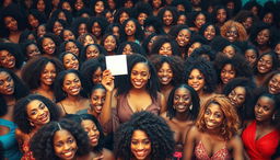 A dynamic scene featuring hundreds of black women, all radiating confidence and sensuality