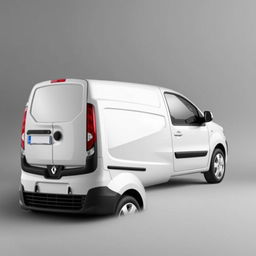 A sleek Renault Kangoo van showcasing its stylish design, parked gracefully against a smooth, seamless gray background