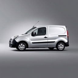 A sleek Renault Kangoo van showcasing its stylish design, parked gracefully against a smooth, seamless gray background