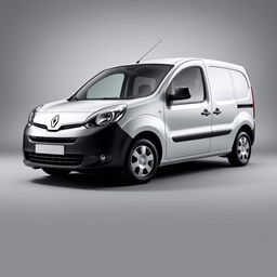 A sleek Renault Kangoo van showcasing its stylish design, parked gracefully against a smooth, seamless gray background