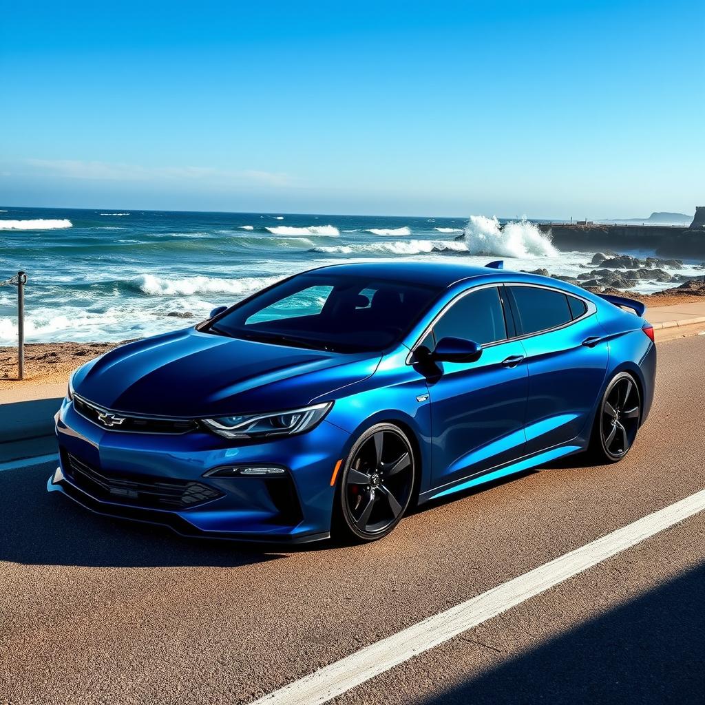 An incredible 2026 Chevrolet Opala SS, featuring a sleek and modern design with a shiny metallic blue finish