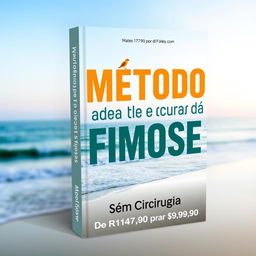 A book cover design featuring the title 'Método Aprenda a se Curar da Fimose sem Cirurgia' prominently displayed in large, modern, and legible typography