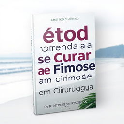 A book cover design featuring the title 'Método Aprenda a se Curar da Fimose sem Cirurgia' prominently displayed in large, modern, and legible typography