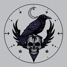 An emblem of the matron goddess of crows, representing death