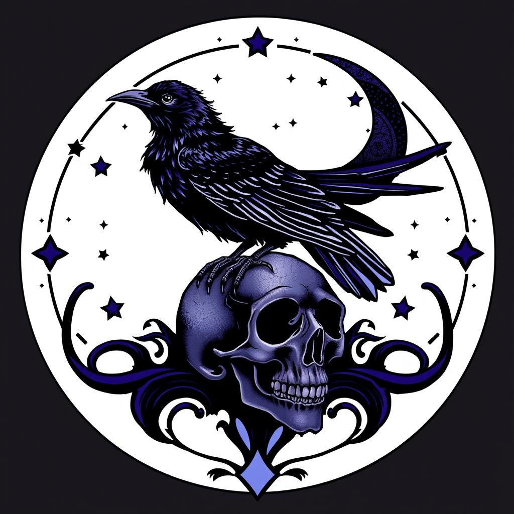 An emblem of the matron goddess of crows, representing death