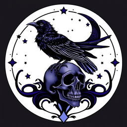 An emblem of the matron goddess of crows, representing death