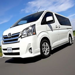 A sleek and polished white Toyota Proace, showcasing its modern design and stylish features