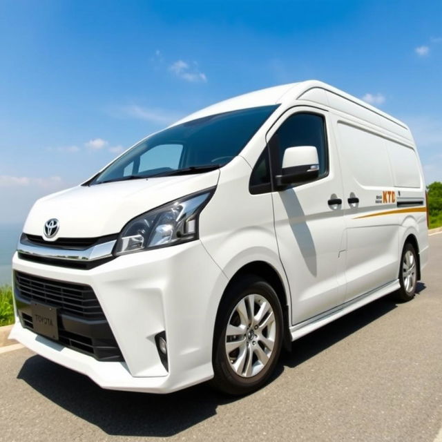 A sleek and polished white Toyota Proace, showcasing its modern design and stylish features