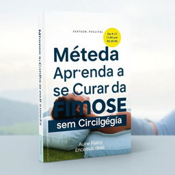 Create a book cover in Portuguese with the following details: Title: 'Método Aprenda a se Curar da Fimose sem Cirurgia' and Subtitle: 'De R$147,90 por R$39,90'