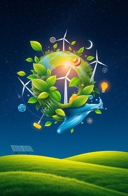 A captivating visual representation of the concept of 'zero' in science, showcasing themes of sustainability and energy