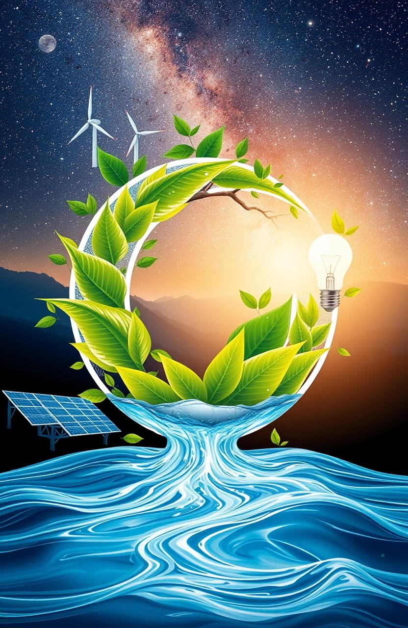 A captivating visual representation of the concept of 'zero' in science, showcasing themes of sustainability and energy