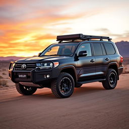 A stunning Toyota Land Cruiser modified by Shelby, showcasing a rugged yet refined exterior design