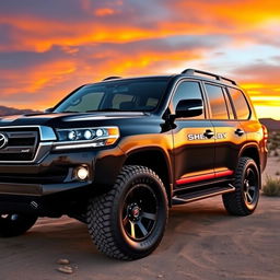 A stunning Toyota Land Cruiser modified by Shelby, showcasing a rugged yet refined exterior design