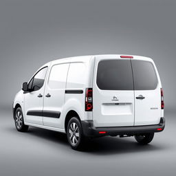 A striking Citroen Berlingo van with a pristine white finish, positioned against a smooth grey background