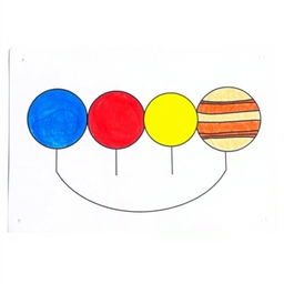 A simple yet appealing illustration of easy-to-draw planetary models suitable for beginners