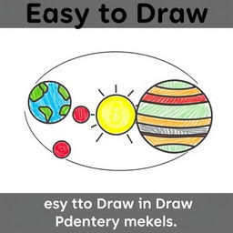 A simple yet appealing illustration of easy-to-draw planetary models suitable for beginners