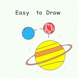 A simple yet appealing illustration of easy-to-draw planetary models suitable for beginners