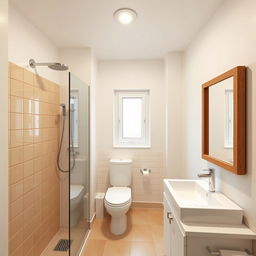 A classic bathroom design featuring all-white walls, dimensions of 2 meters wide by 6 meters long