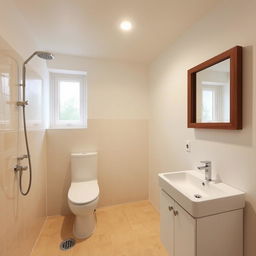 A classic bathroom design featuring all-white walls, dimensions of 2 meters wide by 6 meters long