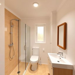 A classic bathroom design featuring all-white walls, dimensions of 2 meters wide by 6 meters long