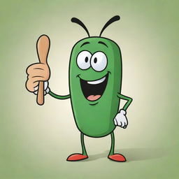 A cartoonish cricket cheerfully giving a thumbs up, symbolizing a 'like'