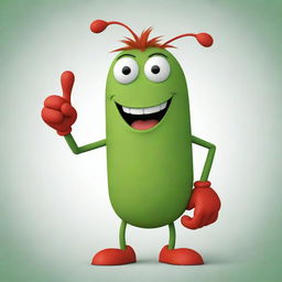 A cartoonish cricket cheerfully giving a thumbs up, symbolizing a 'like'