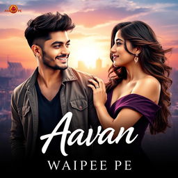 A captivating novel cover for 'Aavan' by Waipee Pe, featuring a charismatic 23-year-old man with short, stylish hair and a warm smile, wearing a trendy yet casual outfit