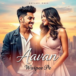 A captivating novel cover for 'Aavan' by Waipee Pe, featuring a charismatic 23-year-old man with short, stylish hair and a warm smile, wearing a trendy yet casual outfit