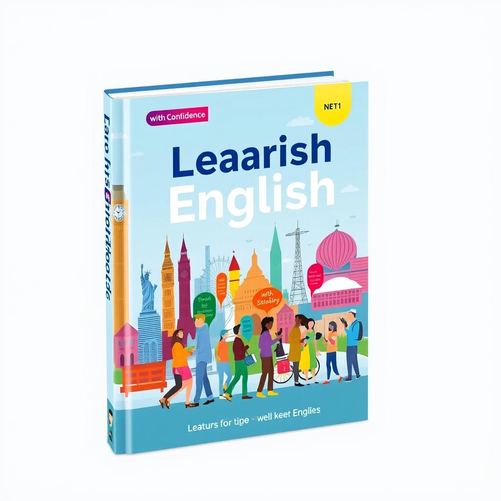 A beautifully designed book cover for an English language textbook