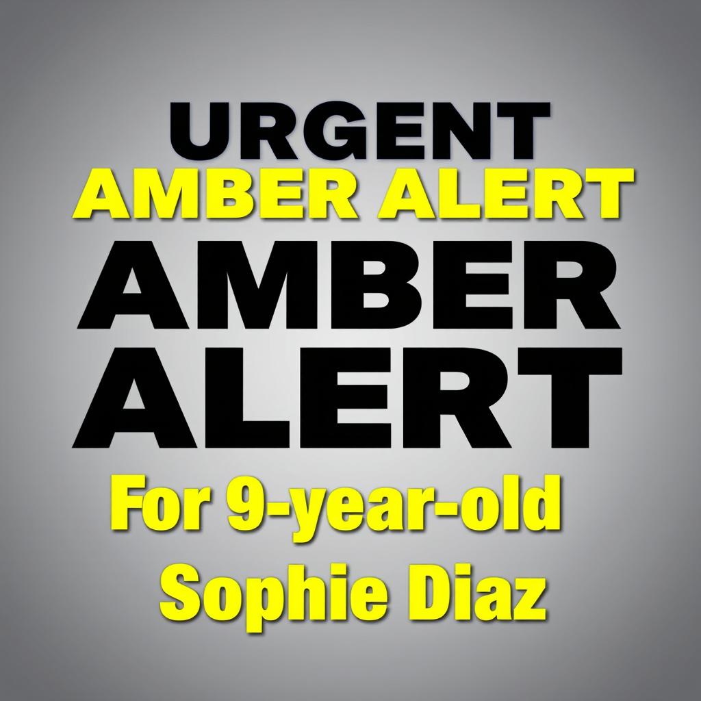 A visually striking poster that prominently displays the text 'Urgent Amber Alert For 9-year-old Sophie Diaz'