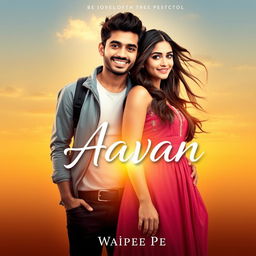 A beautiful cover design for the novel 'Aavan' by Waipee Pe, featuring the two main characters, Aavan and Maya