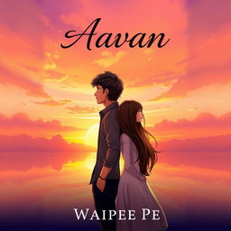 A stunning novel cover for 'Aavan' by Waipee Pe, featuring the characters Aavan and Maya