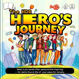 The front cover of a didactic programming book titled 'The Hero's Journey: Discover Your Inner Power' for 4t CSE English students