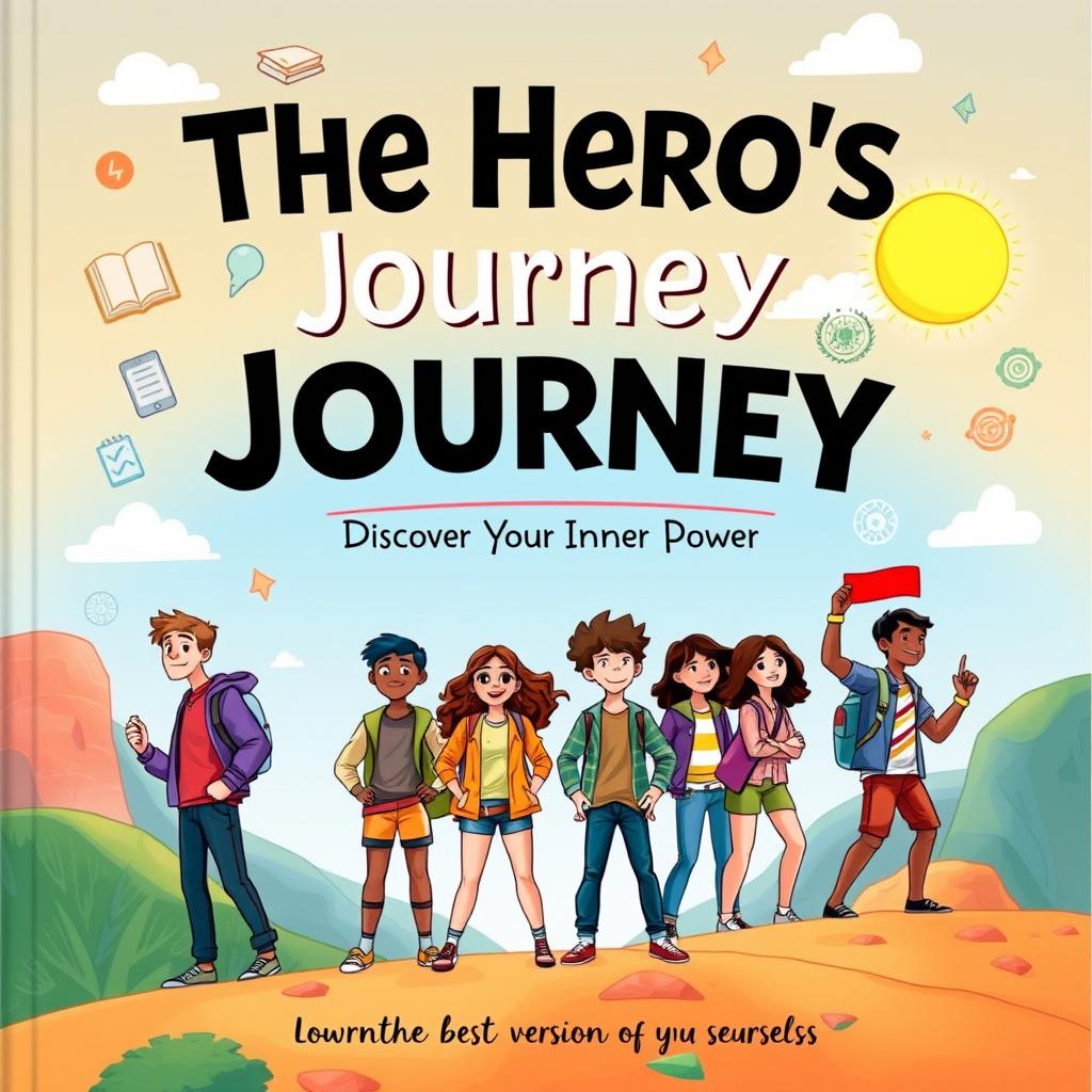 The front cover of a didactic programming book titled 'The Hero's Journey: Discover Your Inner Power' for 4t CSE English students