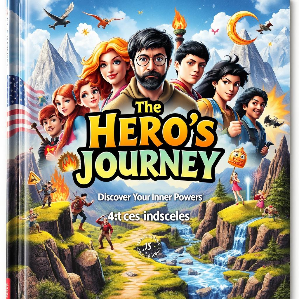 The front cover of a didactic programming book titled 'The Hero's Journey: Discover Your Inner Power' for 4t CSE English students