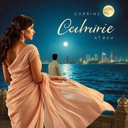 A romantic book cover featuring a woman wearing a delicate cotton saree, her gaze directed towards a man standing a few feet away from her