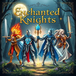 A captivating book cover for the title 'Enchanted Knights'