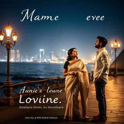 A romantic book cover featuring a woman dressed in a simple, elegant cotton saree, embodying her role as a teacher, standing a few steps away from a handsome man in a stylish shirt and pants