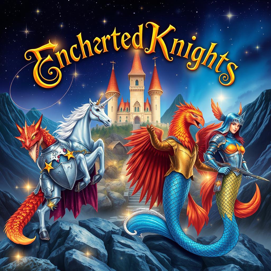 A stunning book cover for the title 'Enchanted Knights'