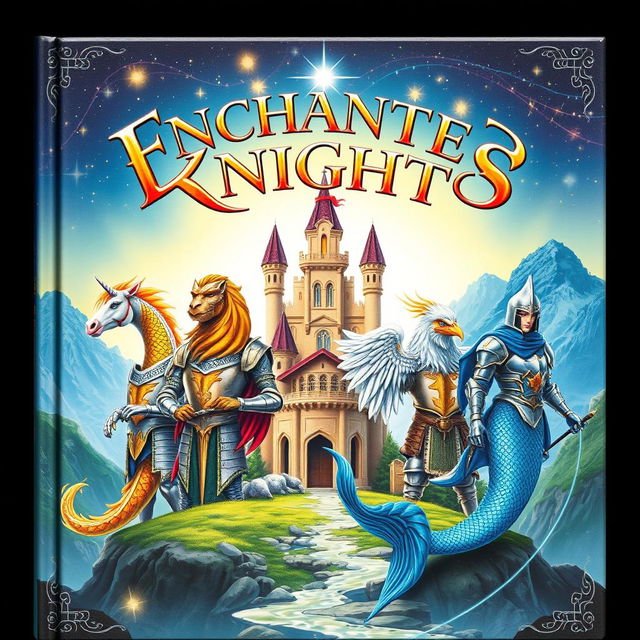 A stunning book cover for the title 'Enchanted Knights'