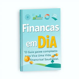 A visually appealing book cover for 'Finanças em Dia: O Guia Completo para Uma Vida Financeira Saudável